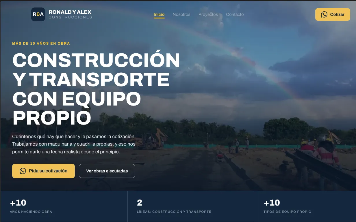 Construcción y obra civil · Colombia — Sitio institucional con portafolio de obra